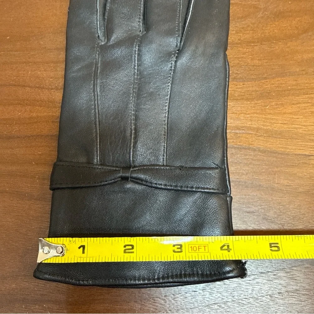 Women’s Gloves 100% Genuine‎ Lambskin Leather Lined Black Sz L Driving Walking